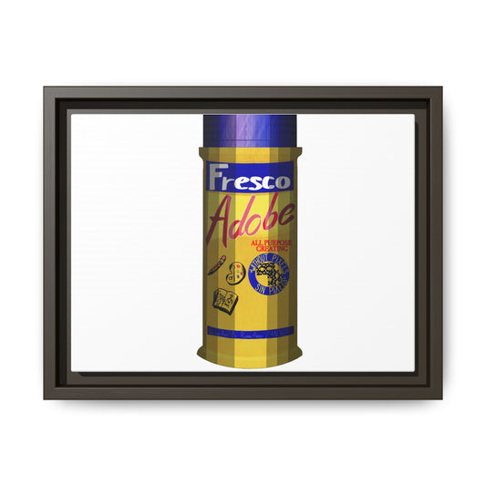 Framed Matte Canvas Print — Vintage 'Fresco Adobe' Can Pop Art