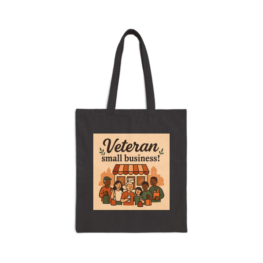 Veteran Small Business Canvas Tote Bag — Support Veteran-Owned Shops Market Tote