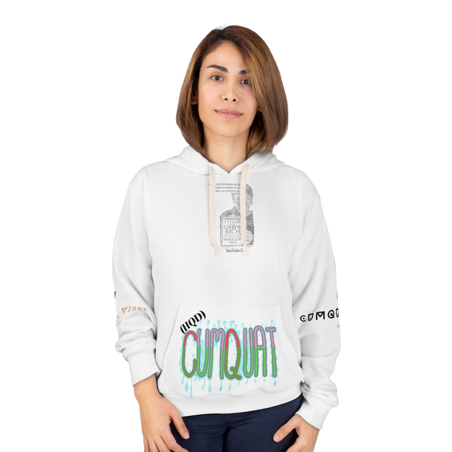 Motivational Hoodie — 'Think & Grow Rich' Curquiat Graphic Pullover