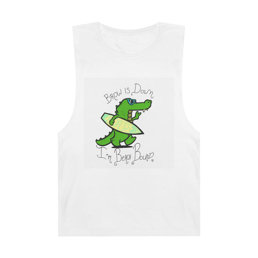 Beach Bound Unisex Tank Top with Fun Alligator Design
