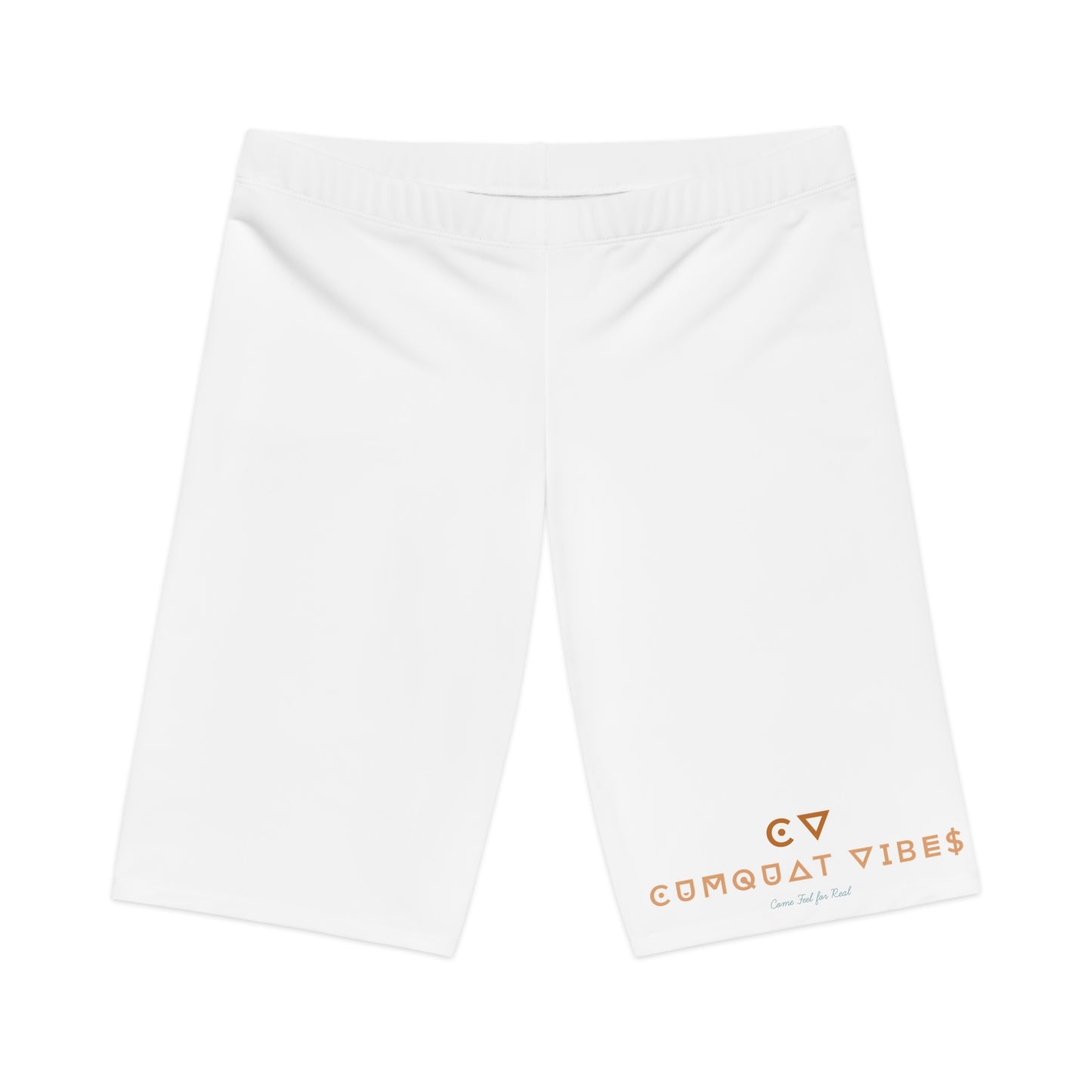 Bike Shorts — 'Combat Vibes' White Athletic Biker Shorts with Adobo Can Graphic