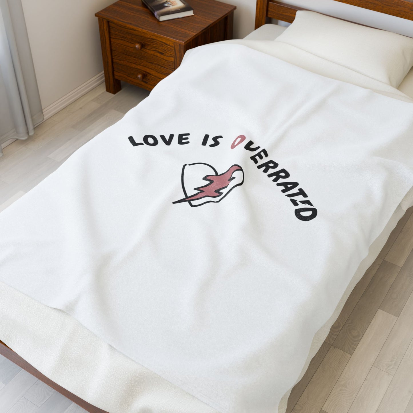 Love Is Overrated Blanket | Irreverent Valentine, Sarcastic Love Quote