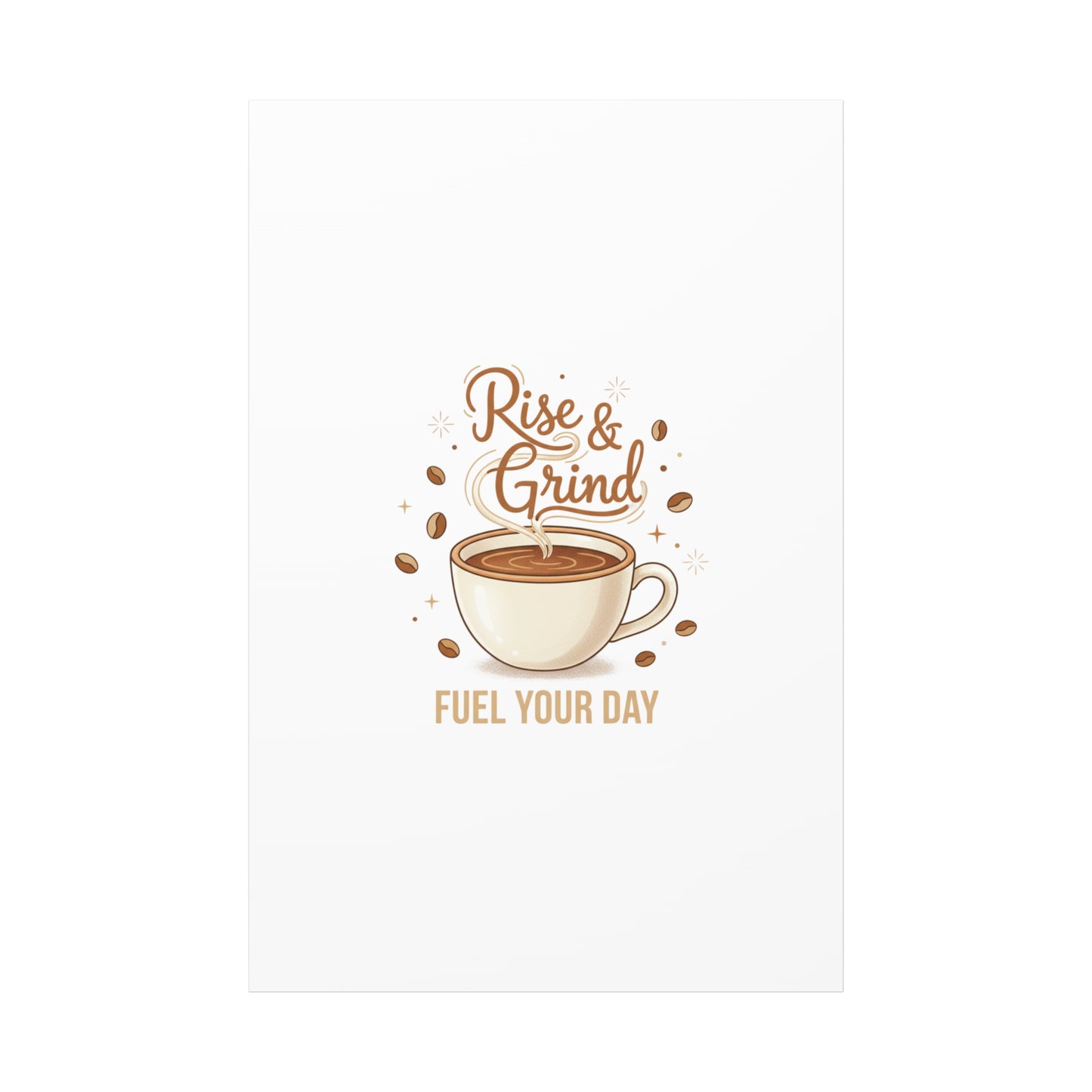 Rise & Grind Fuel Your Day Canvas, Coffee Caffeine Decor | Espresso Joke, Cafe Art