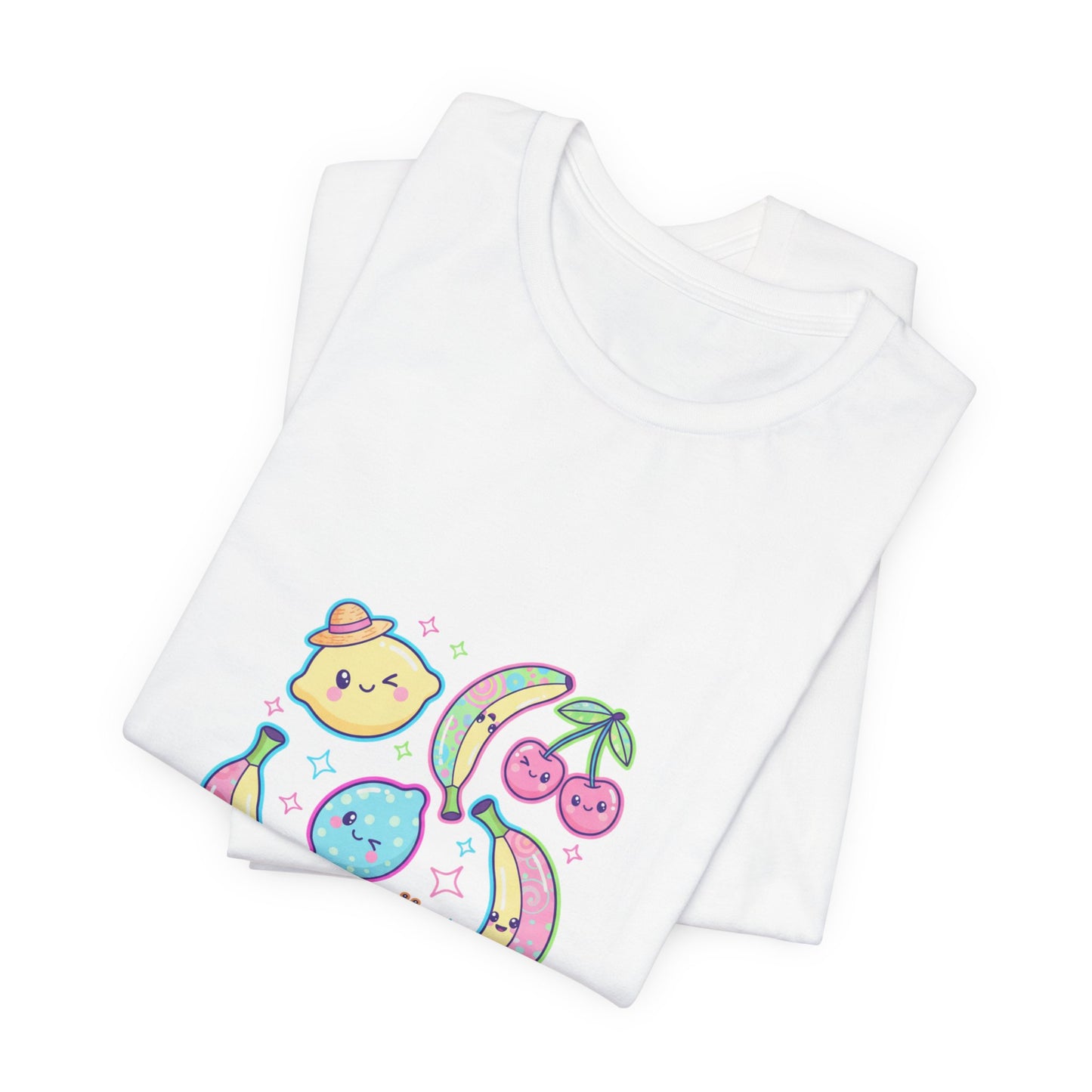 Fruitful Vibes Tee | pop fruit print, banana cherry citrus