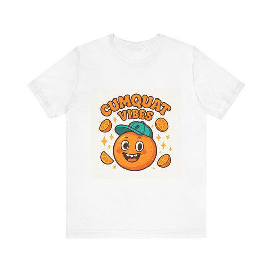 Citrus Cartoon Tee — "Cumquat Vibes" Funny Fruit Graphic T-Shirt