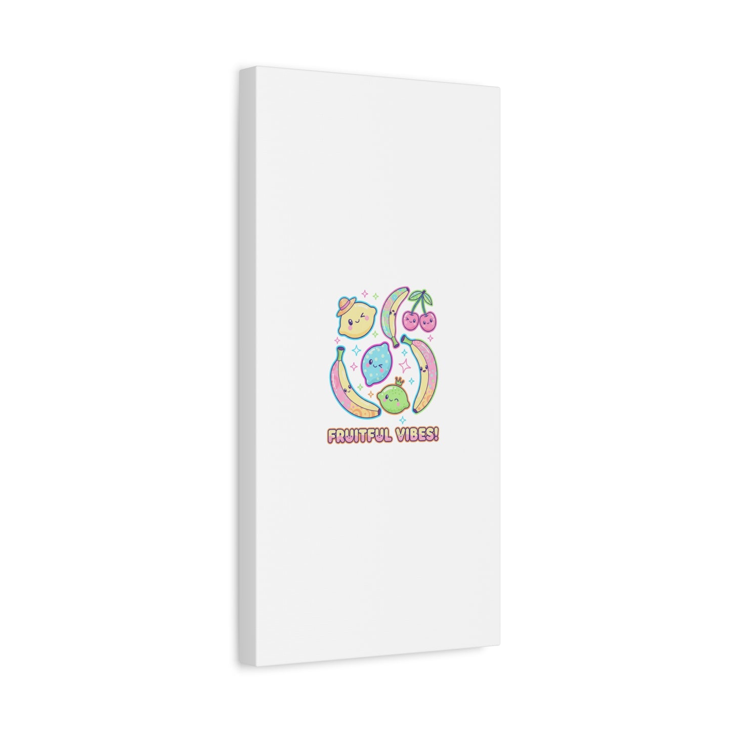 Fruitful Vibes Canvas, Pop Fruit Print | Banana Cherry Citrus Art