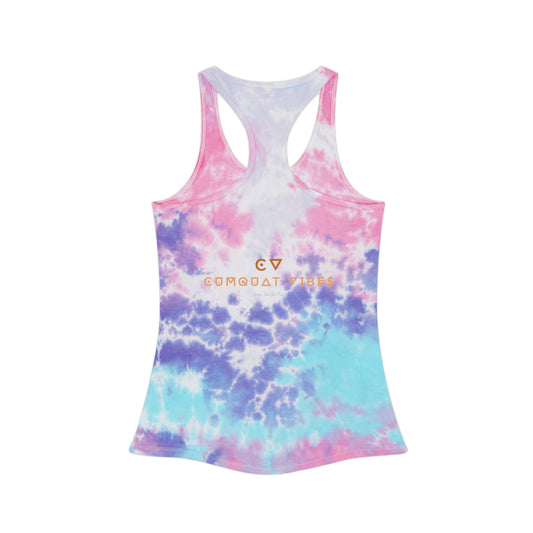 Cumquat Vibes Tie Dye Racerback Tank — Adobe Fresco Inspired, Relaxed Fit