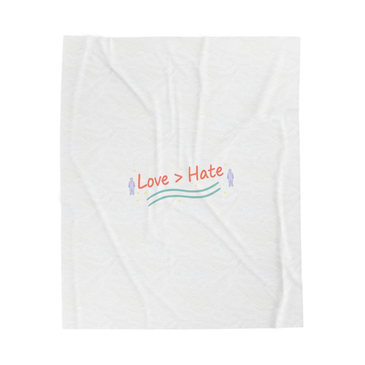 Love > Hate Blanket | Minimal vibes slogan, casual pastel typography