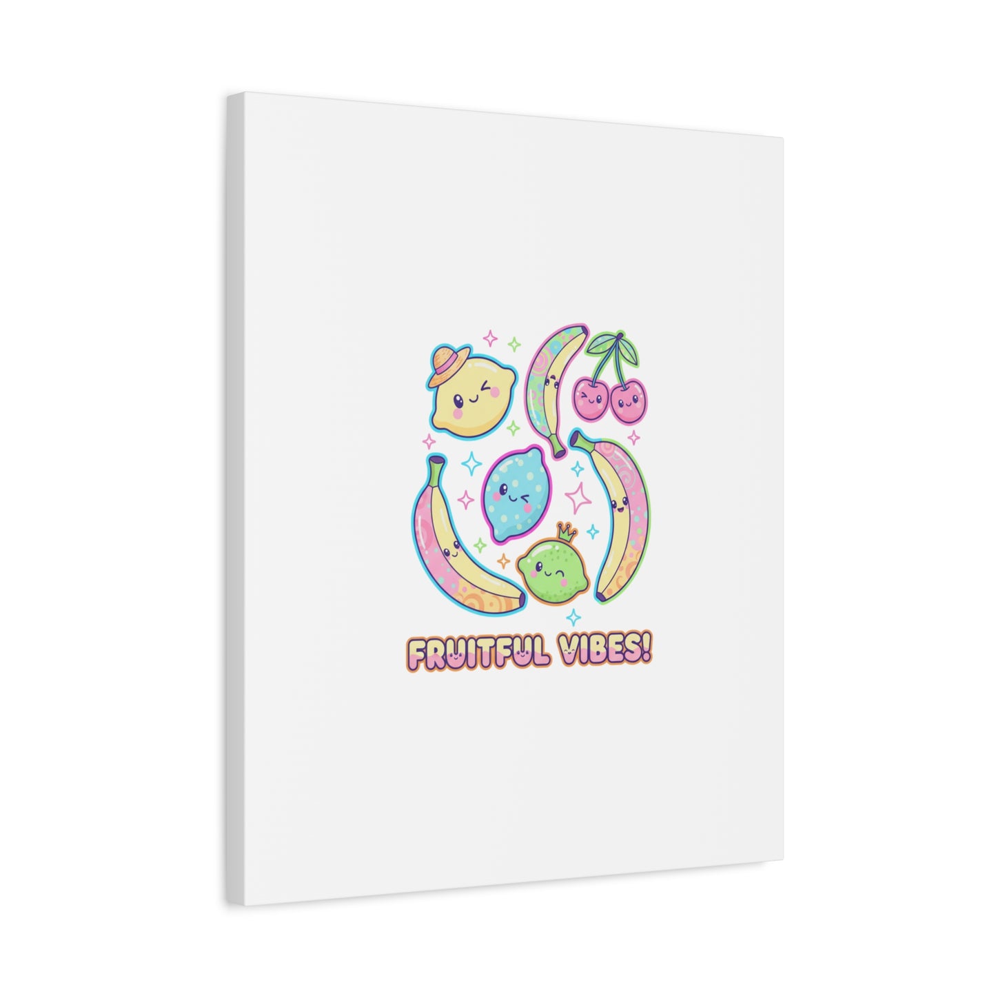 Fruitful Vibes Canvas, Pop Fruit Print | Banana Cherry Citrus Art