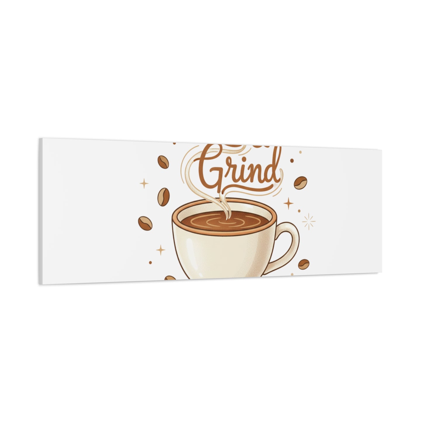Rise & Grind Fuel Your Day Canvas, Coffee Caffeine Decor | Espresso Joke, Cafe Art