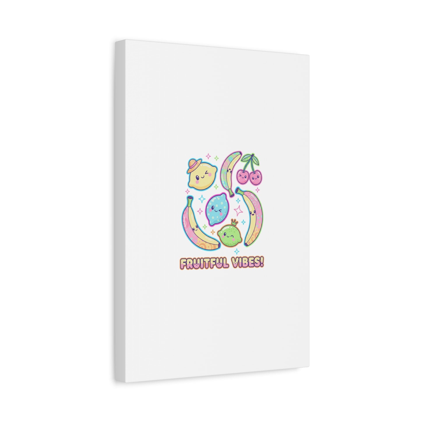 Fruitful Vibes Canvas, Pop Fruit Print | Banana Cherry Citrus Art