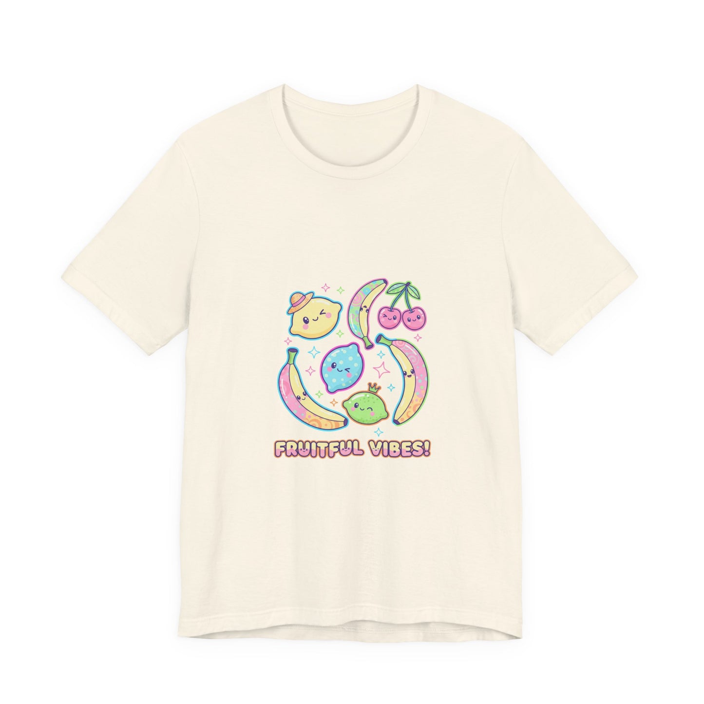 Fruitful Vibes Tee | pop fruit print, banana cherry citrus