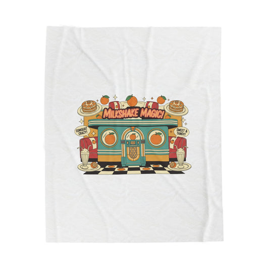 Milkshake Magic Diner Blanket | Retro Americana, Neon Sign Roadside