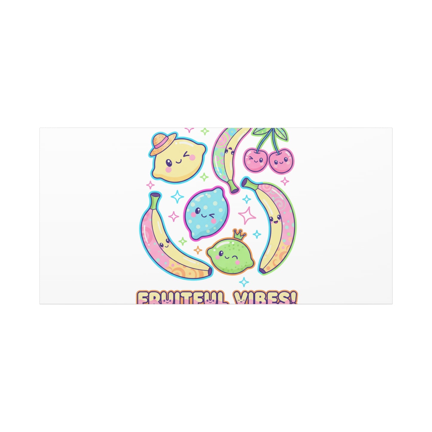 Fruitful Vibes Canvas, Pop Fruit Print | Banana Cherry Citrus Art