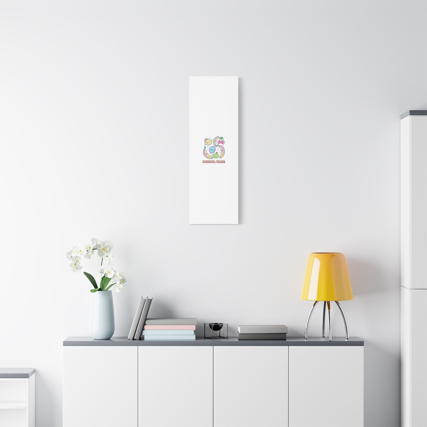 Fruitful Vibes Canvas, Pop Fruit Print | Banana Cherry Citrus Art